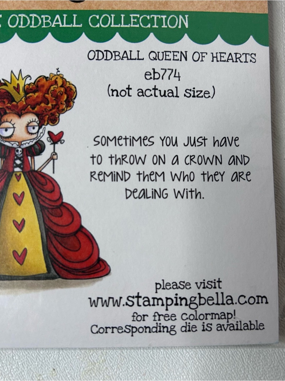 ODDBALL Queen Of Hearts Stamping Bella Cling Rubber Stamp - Alice In Wonderland - Picture 2 of 7